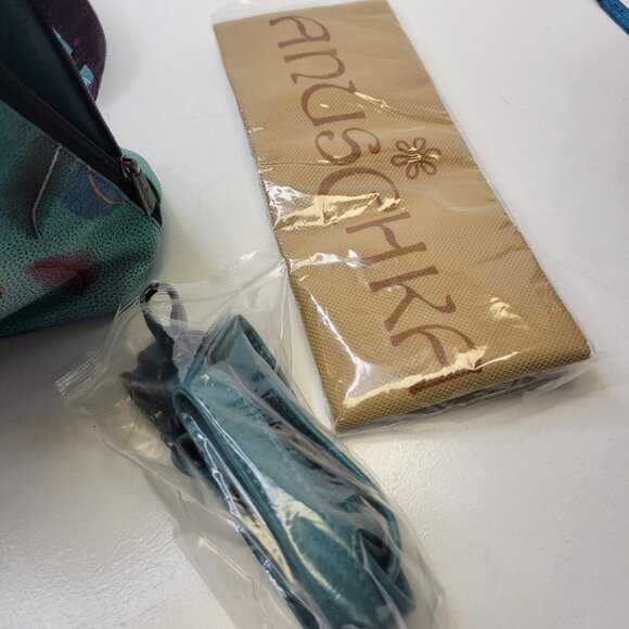 Colorful Large Tote Bag Anuschka Hand-Painted Large Bag and Pouch Purse - NEW ! - Picture 8 of 16